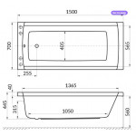 Ванна акриловая Excellent Aquaria 150x70 см, белая, с каркасом