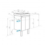 Тумба под умывальник Aquaton Сканди Doors 45 белый 1A278701SD010