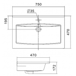 Раковина Aquaton Элина 75 белый 1WH501619