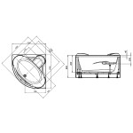 Ванна акриловая 1Marka Palermo 120x120 угловая белый 01пал1212