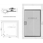 Душевое ограждение Kubele 100х100х200 раздвижное стекло матовое профиль хром глянец DE019SC-MAT-CH-100х100х200