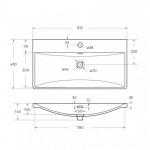Раковина керамическая BELBAGNO 80 см BB-8076-3-80