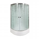 Душевая кабина DTO 100х100х220 средний поддон профиль хром стекло матовое с узором EM2710 Душевая кабина DTO 100х100х220 средний поддон профиль хром стекло матовое с узором EM2710