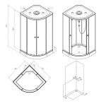 Душевая кабина AM.PM X-Joy 100х100 низкий поддон матовый хром W94C-401-100MT