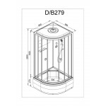 Душевая кабина Deto 90х90 с крышей матовое стекло профиль хром D279S