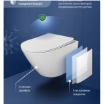 Унитаз подвесной STWORKI Левангер безободковый смыв Торнадо микролифт,антивсплеск S07401WH Унитаз подвесной STWORKI Левангер безободковый смыв Торнадо микролифт,антивсплеск S07401WH