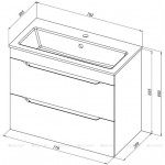 Тумба с раковиной Aquanet Практика 80 см 2 ящика маренго 00330460/00306366 Тумба с раковиной Aquanet Практика 80 см 2 ящика маренго 00330460/00306366