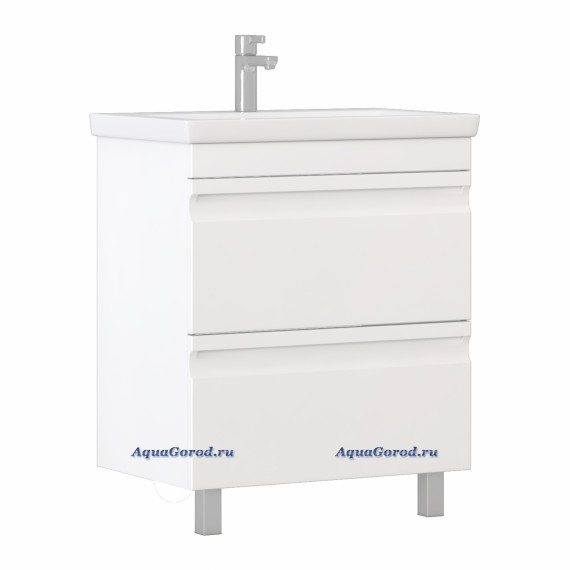 Тумба под раковину Holly 700-0-2 (Como) 70 см напольная белая 040