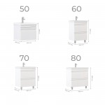 Тумба под раковину Holly 700-0-2 (Como) 70 см напольная белая 040
