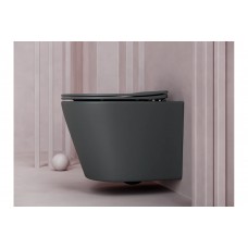 Унитаз подвесной Ceramicanova Balearica безободковый микролифт дюропласт серый CN6000MDH