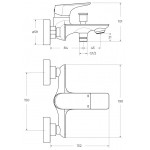 Смеситель для ванны и душа BelBagno с изливом MARINO-VASM-CRM