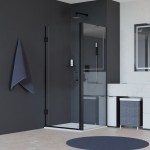 Душевой уголок RGW 800х800 прозрачное стекло черный профиль HO-045B (HO-011B + Z-050-2B + O-204B)