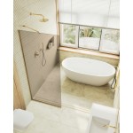 Душевая перегородка Maybahglass 79 см профиль золото стекло бронза MGD-696-3у