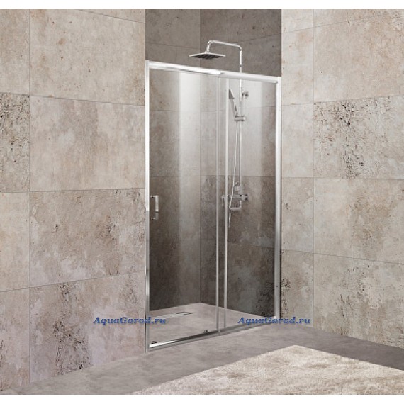 Душевая дверь в нишу BelBagno 100х190 раздвижная прозрачное стекло профиль хром UNIQUE-BF-1-100/115-C-Cr