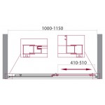 Душевая дверь в нишу BelBagno 100х190 раздвижная прозрачное стекло профиль хром UNIQUE-BF-1-100/115-C-Cr