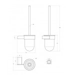 Ёршик для унитаза подвесной Cezares брашированное золото STYLUS-TBS-V-BORO