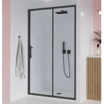 Душевая дверь в нишу Veconi Evo 100х195 раздвижная прозрачное стекло профиль черный E1-B-100-01-C9