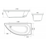 Ванна акриловая 1Марка PICCOLO 170х75 R правая 01пк1775п