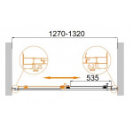 Душевая дверь в нишу Cezares Molveno BF 1 130 C Cr IV раздвижная, прозрачное стекло