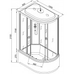 Душевая кабина AvaCan L 720 R 120х80 стандартная