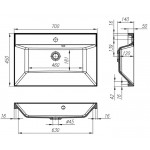 Мебельная раковина BelBagno Marino-Regina 70 BB700/450-LV-MR-AST