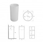 Раковина моноблок напольная SantiLine 45х45х86 круглая белый глянец SL-4014