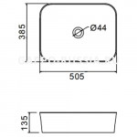 Раковина Gappo GT401 накладная прямоугольная 50,5х38,5х13,5