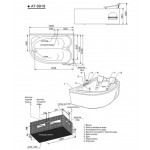 Ванна акриловая с гидромассажем Appollo A-0929L левая 180x125x66 см