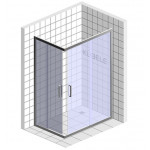 Душевое ограждение Kubele DE019RC 110х80х200 раздвижные двери, профиль хром матовый, стекло прозрачное