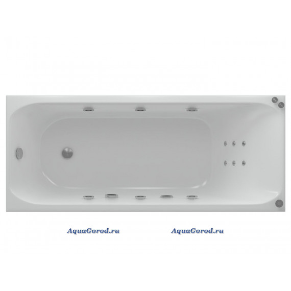 Ванна акриловая с гидромассажем Aquatek Альфа 140x70 см с премиум форсунками и фронтальной панелью ALF140-0000044