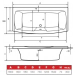 Ванна акриловая с гидромассажем HusKarl Einar New 180х80 см комплектация DELUX