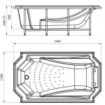 Ванна акриловая Fra Grande Эстелона 190х110 с комплектом панелей и гидромассажем, бронза 4-01-4-0-5-409