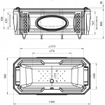 Ванна акриловая Fra Grande Фернандо 190х90 с комплектом панелей и системой гидромассажа, хром 44-01-2-0-0-422