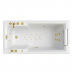Ванна акриловая Fra Grande Русильон 180х90 с комплектом панелей, золото 4-01-3-0-1-424