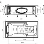 Ванна акриловая Fra Grande Русильон 180х90 с комплектом панелей, золото 4-01-3-0-1-424
