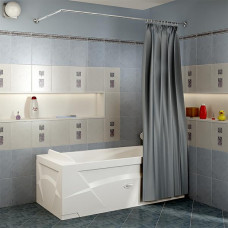 Карниз Г-образный 180x80 cм для шторки на прямоугольную ванну Radomir
