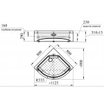 Акриловый поддон Radomir 80 к шторке SMC радиальный 1-11-0-0-0-160 Акриловый поддон Radomir 80 к шторке SMC радиальный 1-11-0-0-0-160