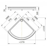 Акриловый поддон к душевому углу Radomir Стронг 100 радиальный 1-11-0-0-0-181