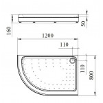 Акриловый поддон к душевому ограждению Radomir Соул-4 120х90 правый 1-11-0-2-0-010