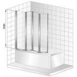 Душевая шторка для ванны Radomir складная универсальная 4 секции прозрачное стекло 1-08-2-0-0-1130