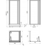 Душевая дверь складная к квадратному ограждению Radomir Люкс 80 матовые стекла профиль хром 1-09-2-0-0-0991