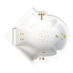 Ванна акриловая Fra Grande Монте-Карло 149х149 комплект панелей, золото, перламутр, с гидромассажем 4-01-3-0-0-402П