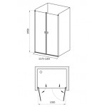 Душевая дверь Ravak CSDL2-120 распашная, Transparent, профиль блестящий 0QVGCC0LZ1