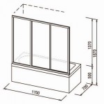 Шторка для ванны Ravak AVDP3-170 стекло грейп, профиль белый, 170х137 см, артикул 40VV0102ZG