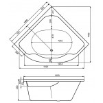 Ванна акриловая Santek Мелвилл 140х140 см 1WH302402