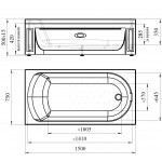 Ванна акриловая Vannesa Аврора 150x75