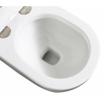 Унитаз приставной Abber Bequem вертикальный выпуск с импульсным смывом сиденье микролифт белый AC1114P Унитаз приставной Abber Bequem вертикальный выпуск с импульсным смывом сиденье микролифт белый AC1114P