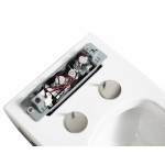 Унитаз приставной Abber Bequem вертикальный выпуск с импульсным смывом сиденье микролифт белый AC1114P Унитаз приставной Abber Bequem вертикальный выпуск с импульсным смывом сиденье микролифт белый AC1114P