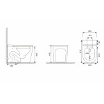 Унитаз приставной Abber Bequem вертикальный выпуск с импульсным смывом сиденье микролифт белый AC1114P Унитаз приставной Abber Bequem вертикальный выпуск с импульсным смывом сиденье микролифт белый AC1114P