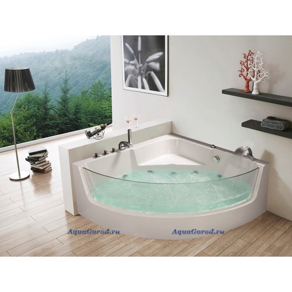 Ванна акриловая Weltwasser HB Constance WT 150х150х59 с гидромассажем и прозрачной стенкой белая 10000005695